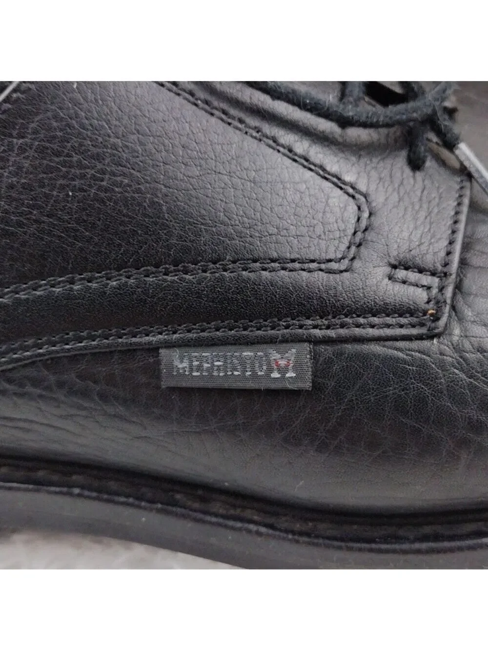 Mephisto Air-Relax Goodyear Welt Men's Black Leather Lace Up  Casual Work Shoe